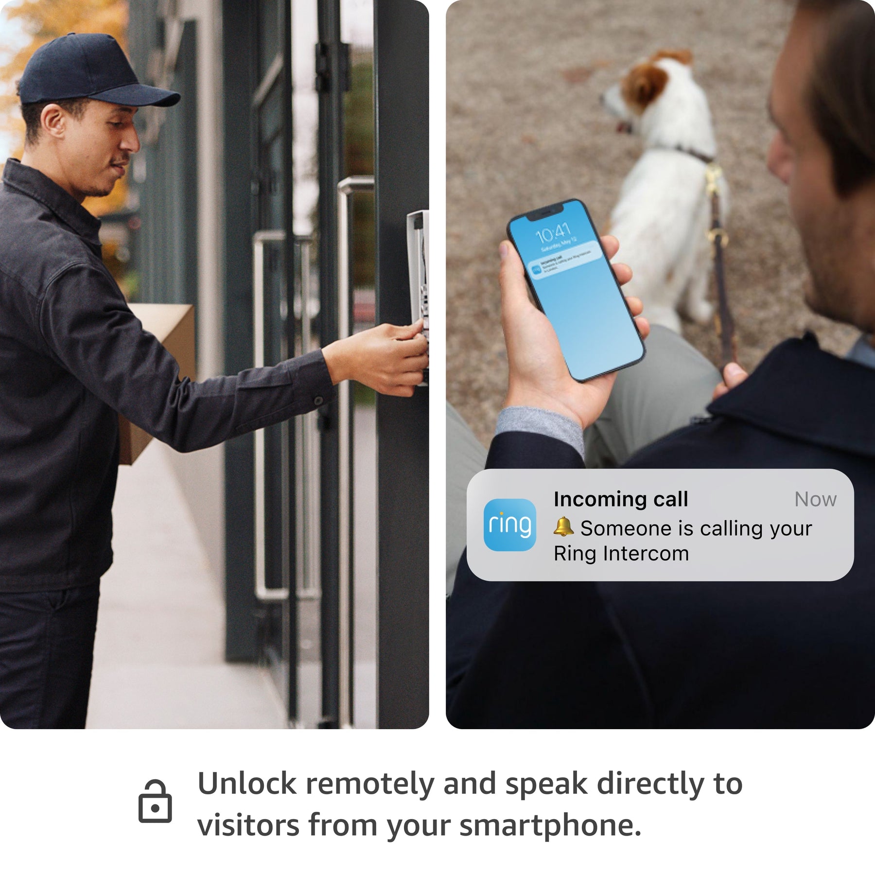 Ring Peephole Camera (54-75mm) + Ring Intercom (Door View Cam + Ring Intercom)
