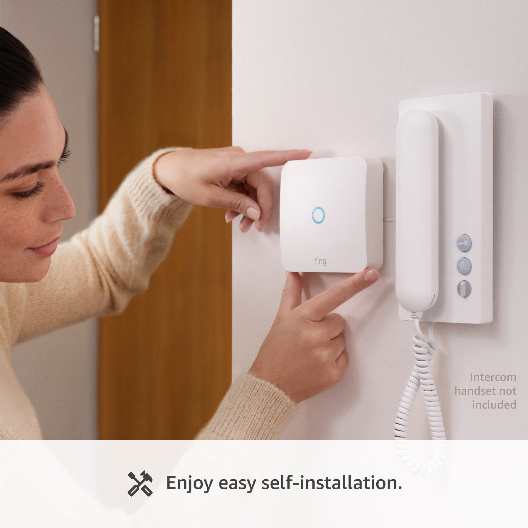 Ring Peephole Camera (54-75mm) + Ring Intercom (Door View Cam + Ring Intercom)