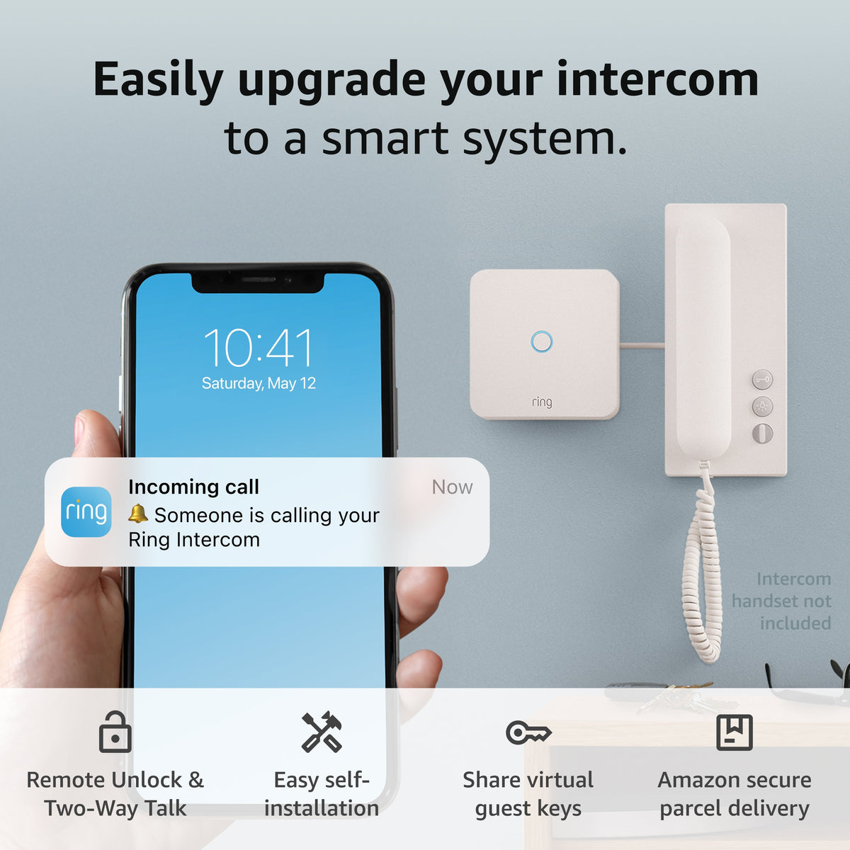 Ring Peephole Camera (34-55mm) + Ring Intercom (Door View Cam + Ring Intercom)