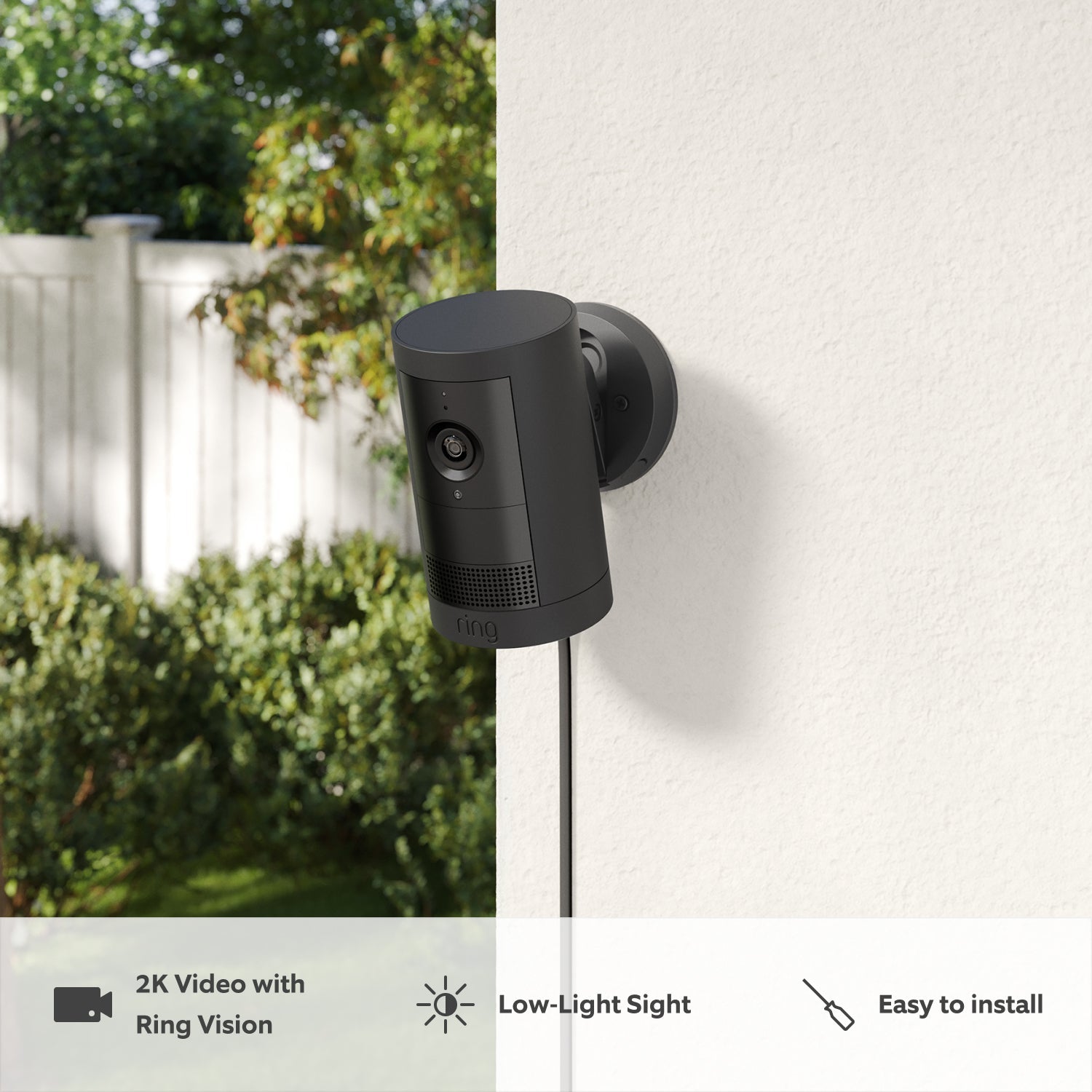 Outdoor Camera Plus Plug-in (Featuring 2K Video with Ring Vision)