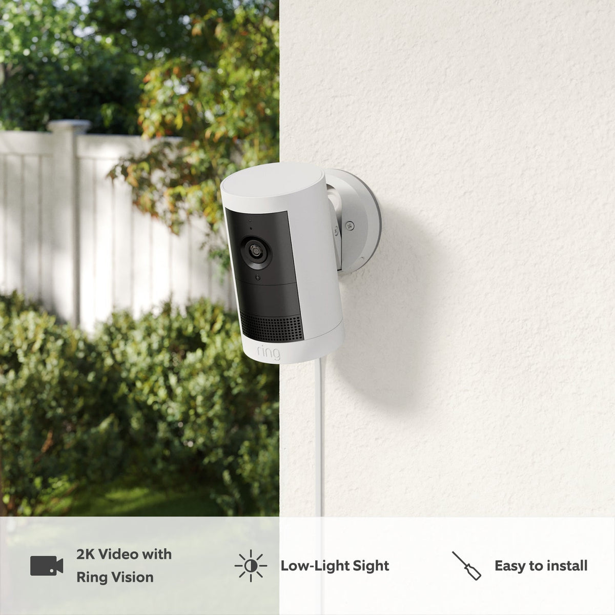 Outdoor Camera Plus Plug-in (Featuring 2K Video with Ring Vision)