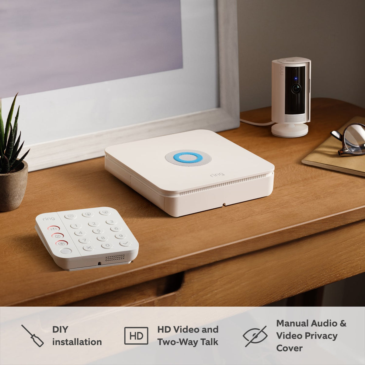 Alarm, Indoor Camera 2nd Gen + Battery Video Doorbell Pack - M