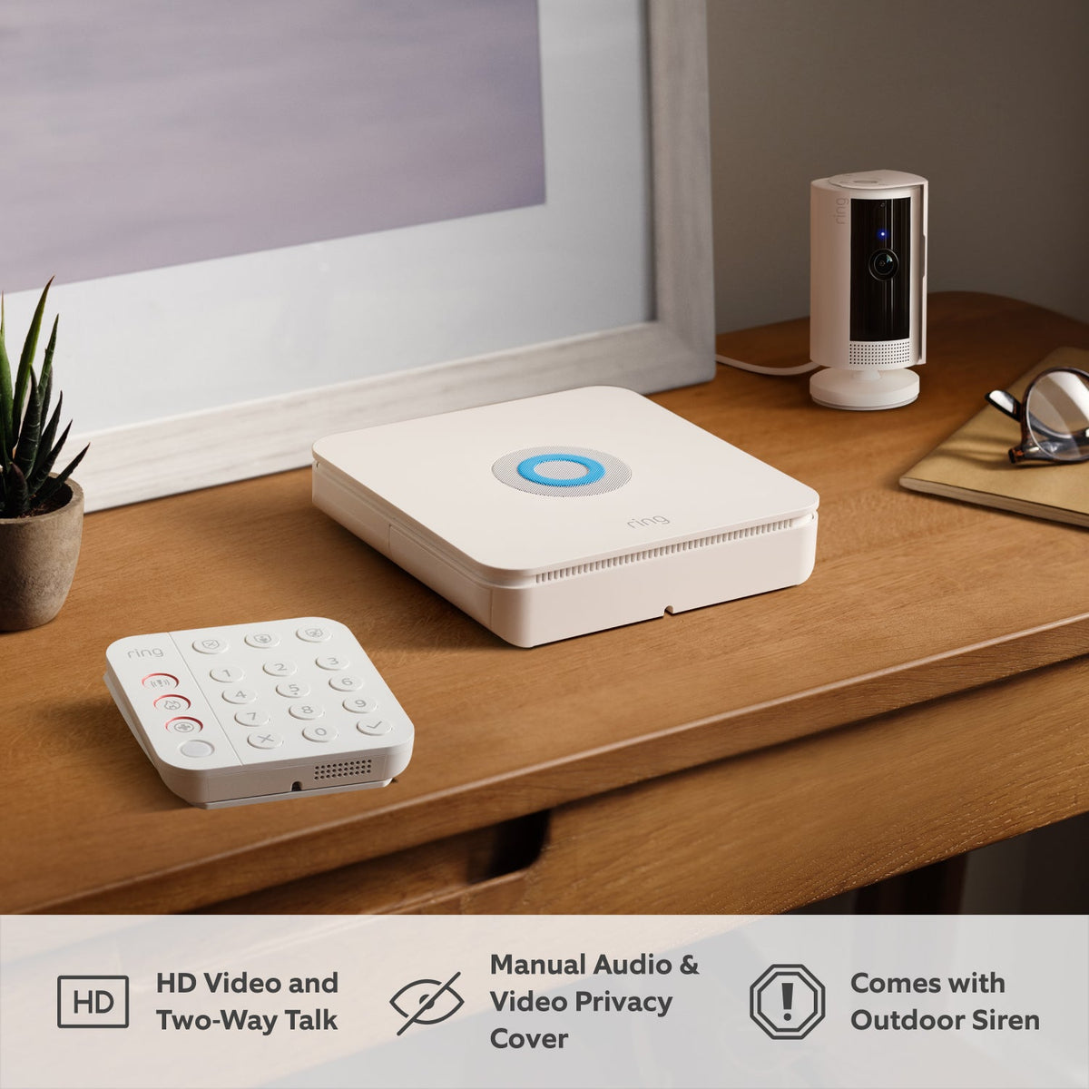 Alarm, Indoor Camera 2nd Gen + Battery Video Doorbell Pack - L (with siren)
