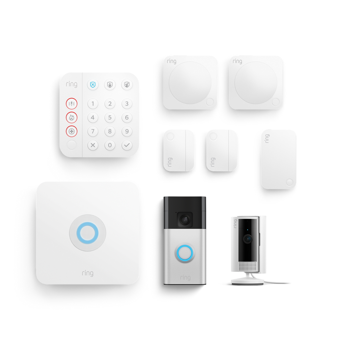 Alarm, Indoor Camera 2nd Gen + Battery Video Doorbell Pack - M