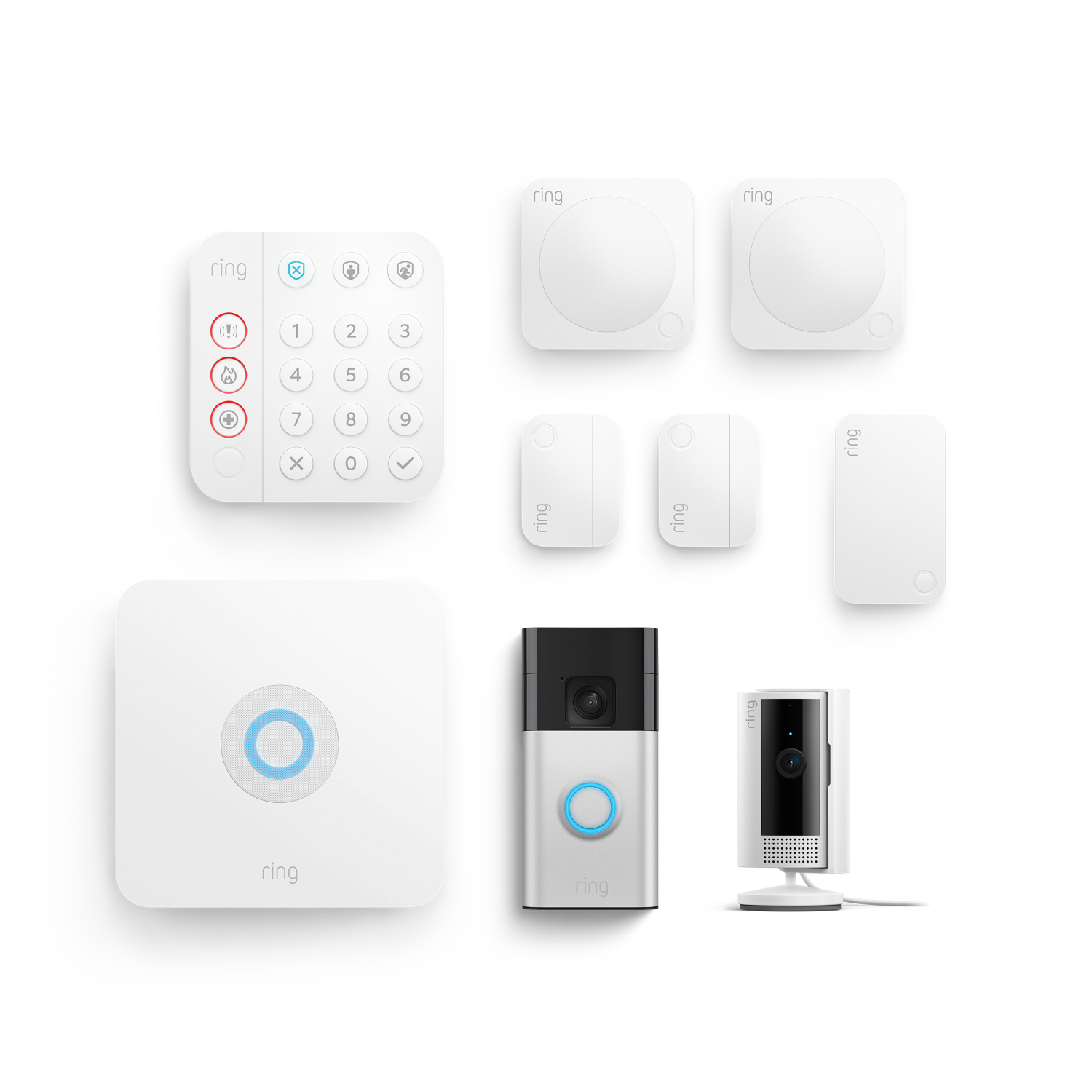 Alarm, Indoor Camera 2nd Gen + Battery Video Doorbell Pack - M