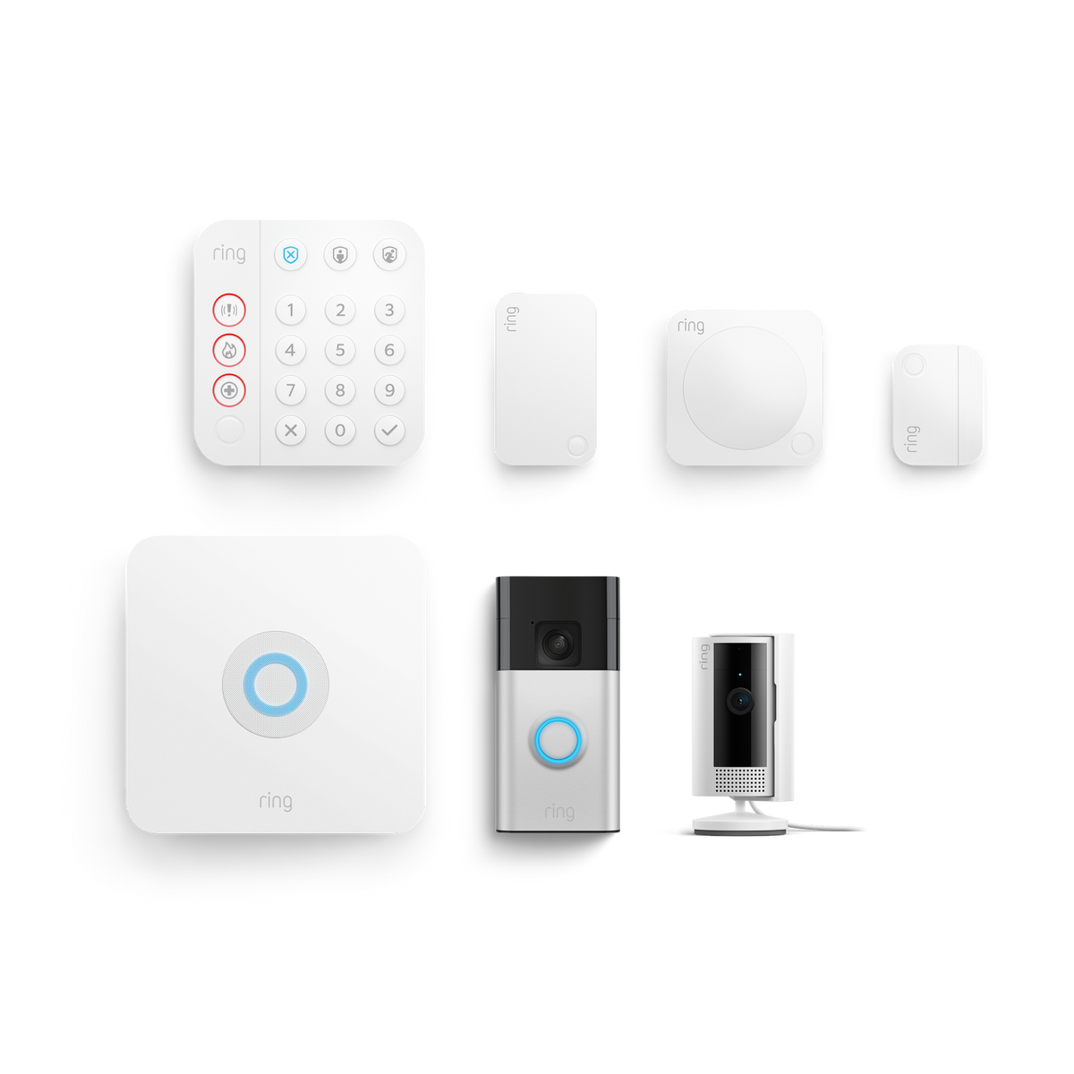 Alarm, Indoor Camera 2nd Gen + Battery Video Doorbell Pack - S